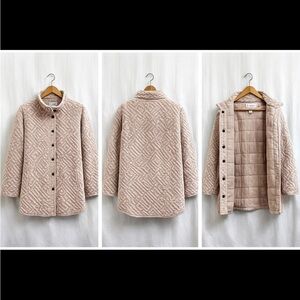 Vintage Papillon Vancouver blush pink heavyweight embroidered button up